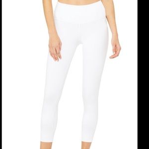 Alo Yoga White Airbrush Capri